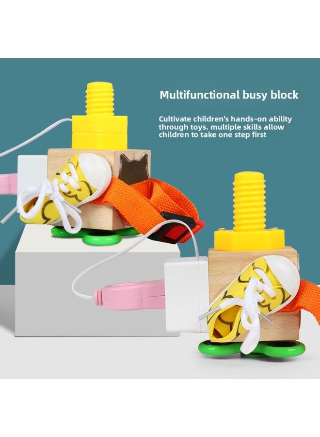 Children's Montessori Fun Life Busy Block Baby Enlightenment Educational Early Education Teaching Aids Unlock Toys Busy Board-Color:XM Life Busy Block  - Image 3
