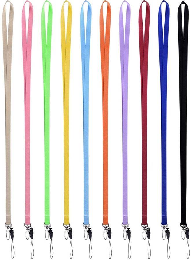 Wisdompro Office Lanyard, 10 Pack 23 inch Neck Strap Lanyard with Oval Clasp and Quick Release String Loop for Keys, ID Badges, Card Holder, USB Flash Drives, Cell Phones - 10 Assorted Colors - Image 2