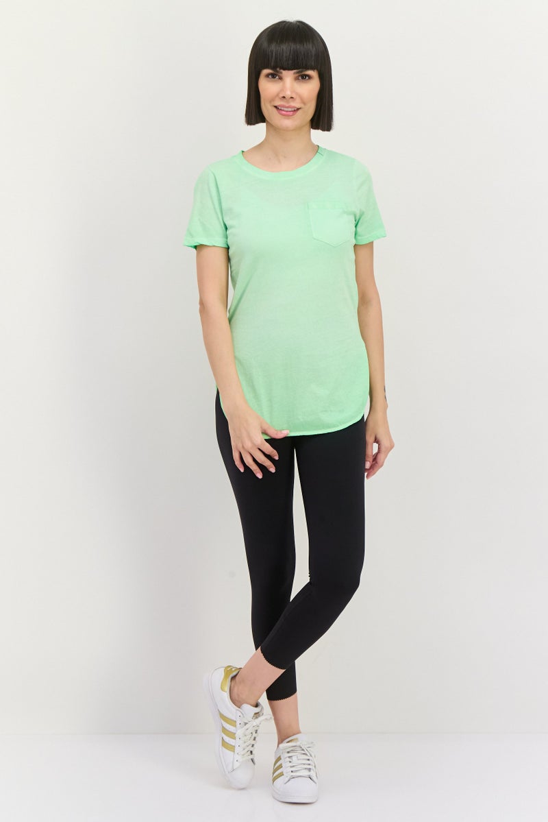 SKECHERS Women Sportswear Fit Short Sleeve Training T-Shirts, Lime Green  - Image 4
