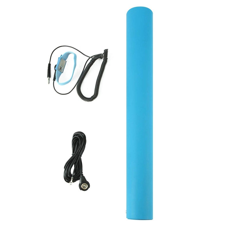 MWRF Source ESD Mat Kit with Wrist Strap and Grounding Cord (0.12" Thickness) (18 Inches x 47 Inches, Blue) - Image 5