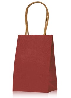 MARKQ Maroon Paper bags with handles 15x11x6 cm Small Kraft Gift bags for Birthday Party Favors Weddings Merchandise Goodies Baby Shower 24 Bags  - Image 3