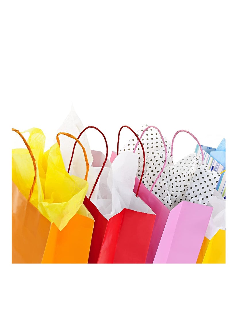Maroon Paper bags with handles 15x11x6 cm Small Kraft Gift bags for Birthday Party Favors Weddings Merchandise Goodies Baby Shower 24 Bags