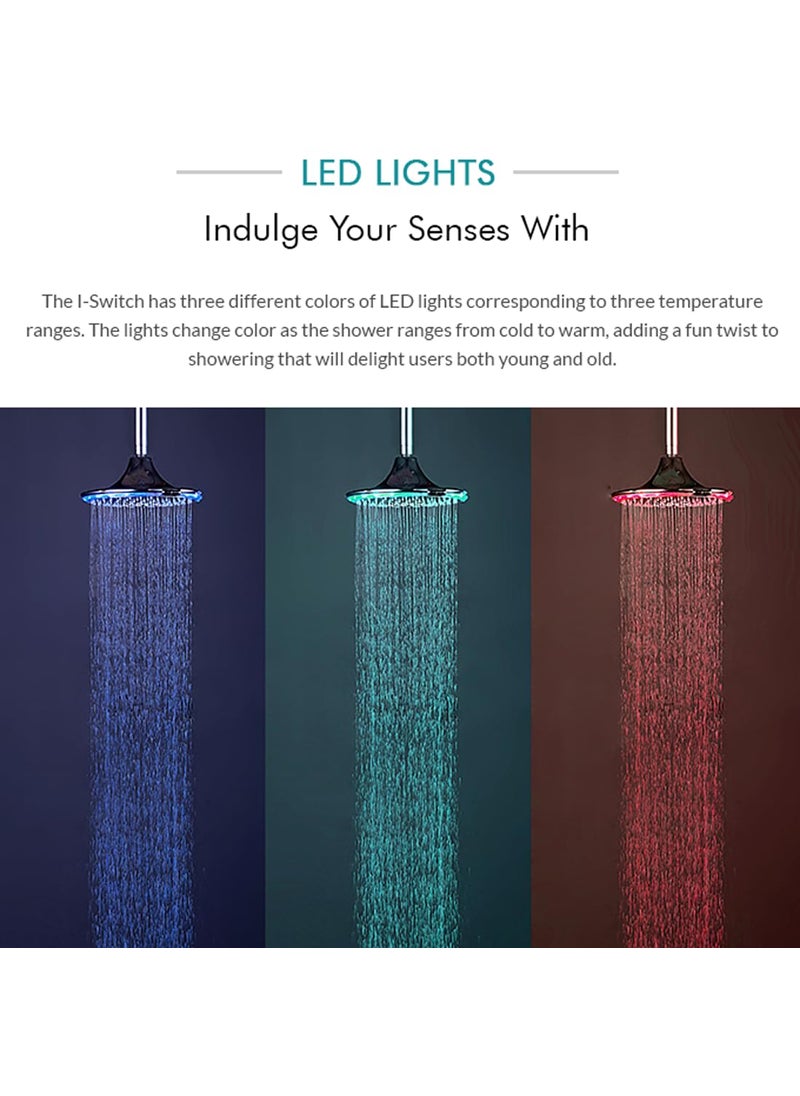 Alton ALTON SHR20915 ABS ISwitch 9INCH 3Flow Overhead Shower Chrome Sensor LED Technology  - Image 5