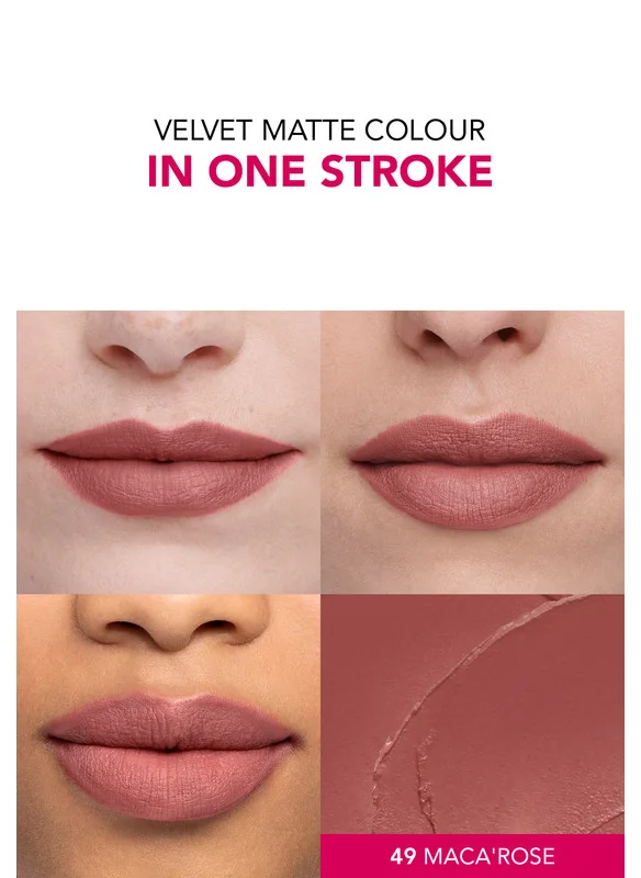 BOURJOIS PARIS Rouge Velvet The Lipstick - 49 - Maca’Rose, 2.4 g