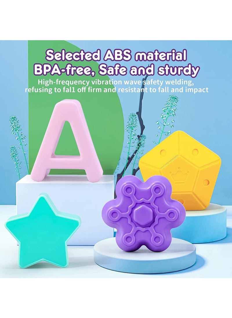 Montessori Toys for 1 Year Old,Sensory Shape Toys for Babies,Sorter Activity Cube Bin with Colorful Elastic Bands and 14 Pcs Multi Sorting Blocks,Learning Gifts for Girls Boys