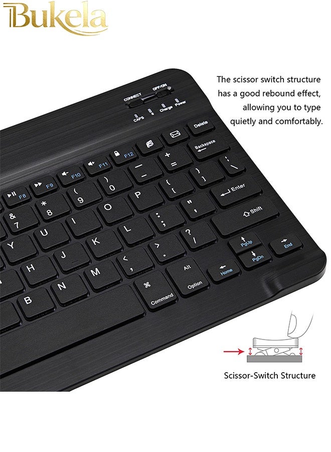 Bukela Rechargeable Bluetooth Keyboard and Mouse Combo Ultra-Slim Portable Compact Wireless Mouse Keyboard Set for Android Windows Tablet Cell Phone iPhone iPad Pro Air Mini, iPad OS/iOS 13 and above (Black) - Image 4