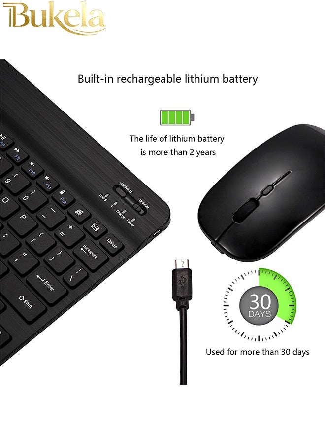 Bukela Rechargeable Bluetooth Keyboard and Mouse Combo Ultra-Slim Portable Compact Wireless Mouse Keyboard Set for Android Windows Tablet Cell Phone iPhone iPad Pro Air Mini, iPad OS/iOS 13 and above (Black) - Image 5