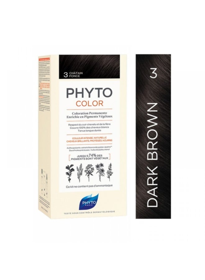 Phyto Color Hair Color Dark Brown 3 - Image 1