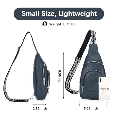 BOSTANTEN Sling Bag for Women Leather Crossbody Bag Vintage Cross Body Purse for Travel with Guitar Strap, Bohemian Style - Image 2