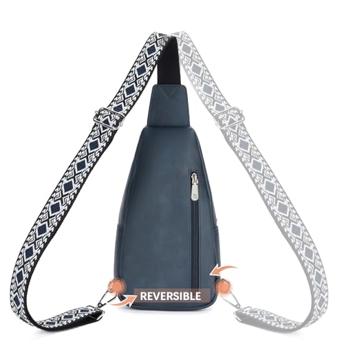 BOSTANTEN Sling Bag for Women Leather Crossbody Bag Vintage Cross Body Purse for Travel with Guitar Strap, Bohemian Style - Image 5