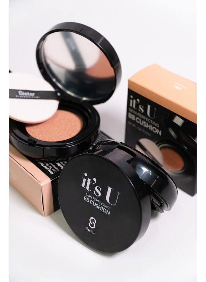 Sistar Skin Perfecting BB Cushion Full Coverage Long Lasting Natural Glow Foundation On The Go Case With Mirror (Medium) - Image 3