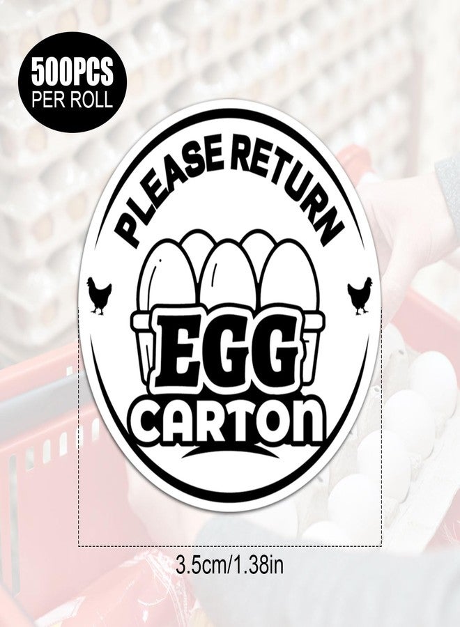 PEUTIER 500pcs Chicken Egg Carton Labels Stickers, 1.38 Inch Round Please Return Egg Carton Sticker Self-Adhesive Egg Stickers Egg Packaging Stickers for Box Container Carton Farm Supplies - Image 2