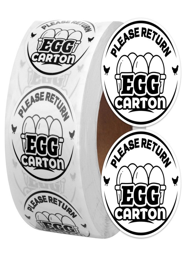PEUTIER 500pcs Chicken Egg Carton Labels Stickers, 1.38 Inch Round Please Return Egg Carton Sticker Self-Adhesive Egg Stickers Egg Packaging Stickers for Box Container Carton Farm Supplies - Image 1
