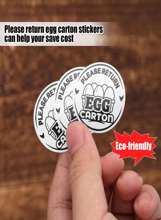 PEUTIER 500pcs Chicken Egg Carton Labels Stickers, 1.38 Inch Round Please Return Egg Carton Sticker Self-Adhesive Egg Stickers Egg Packaging Stickers for Box Container Carton Farm Supplies - Image 3