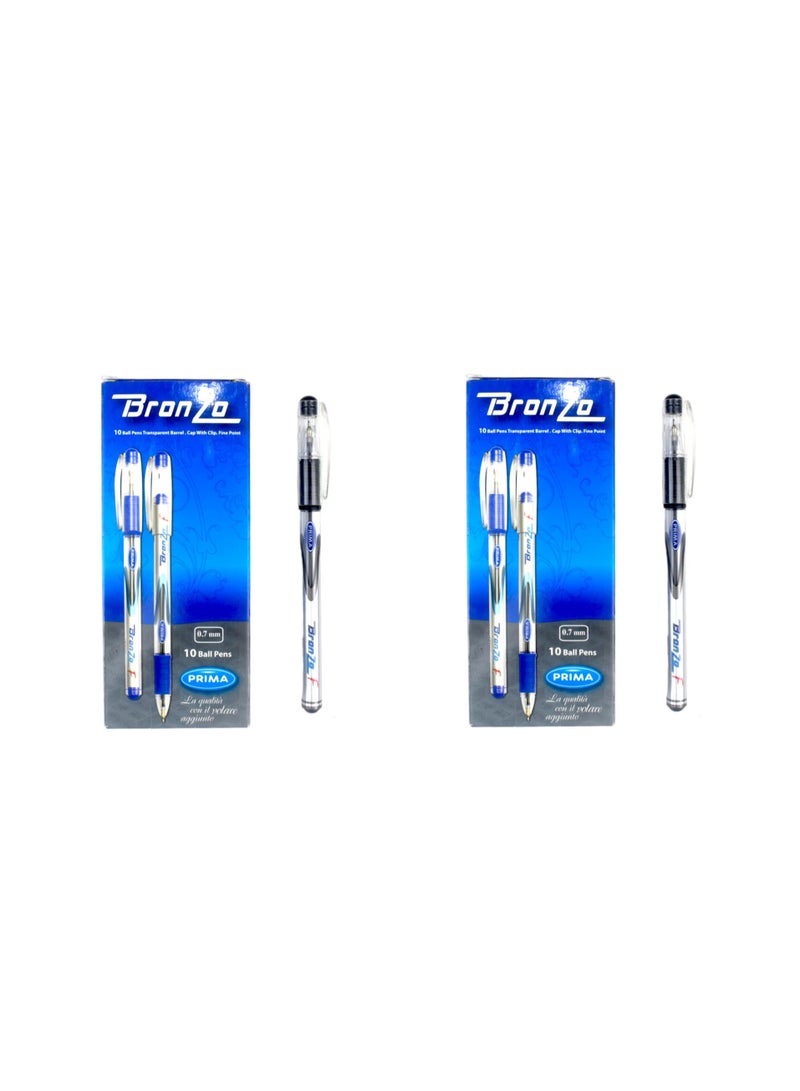 بريما عبوة من 10 أقلام حبر جاف من بريما برونزو - أسود رفيع (عبوتان). - Image 2