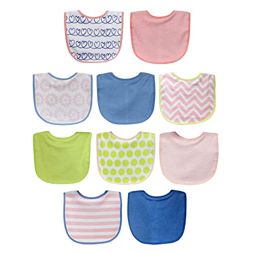 Neat Solutions Girl 10 Pack Water Resistant Bib Set, 10 Count - Image 1