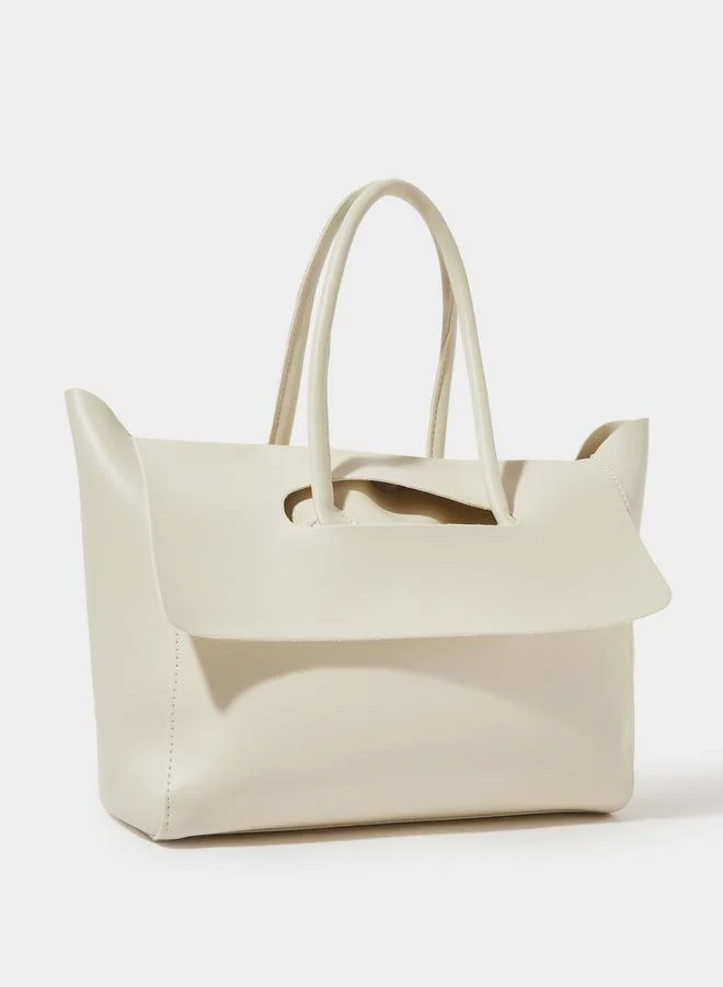ستايلي Beige Cut Out Flap Design Shoulder Bag