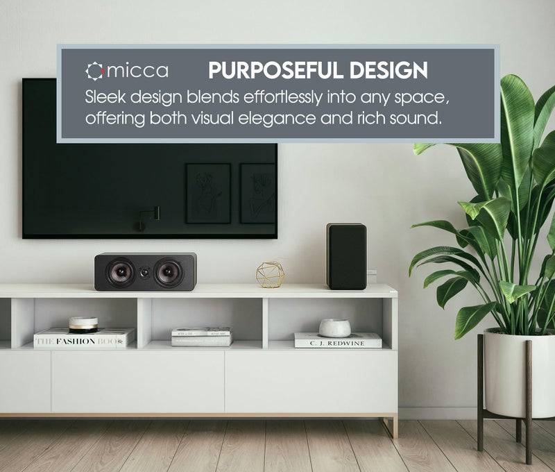 Micca MB42X-C G2 Center Channel Speaker for Home Theater Surround Sound, 2-Way Passive Speaker (Black, Each) - Image 4