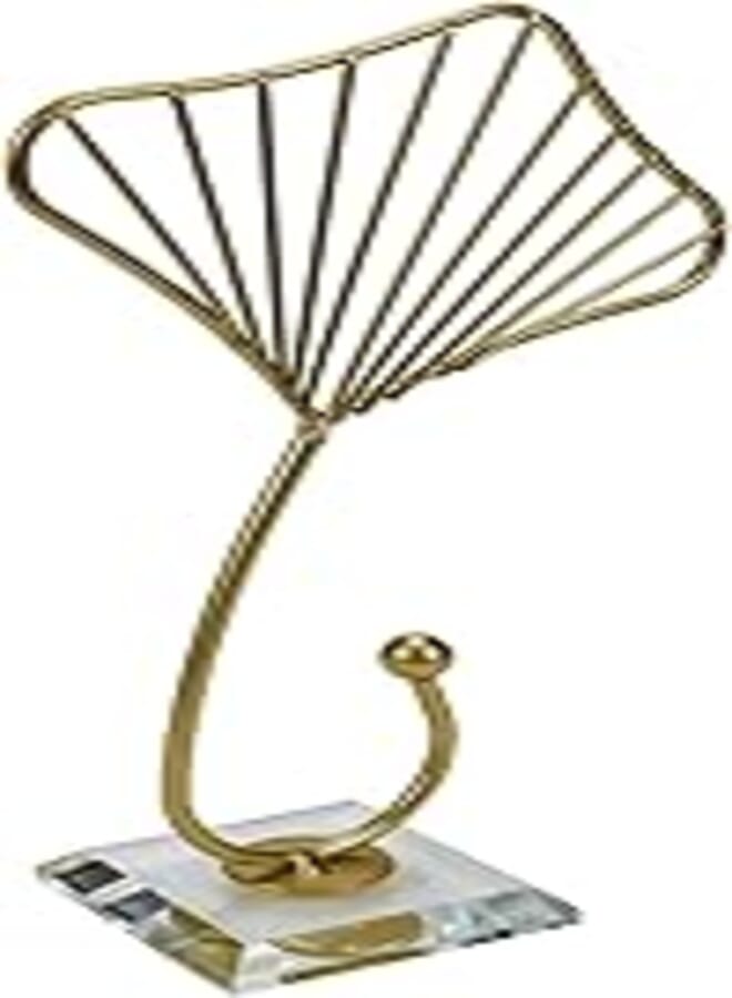 Dnyta Metal Ginkgo Leaf Statue Gold Desktop Ornaments Decorative Figurine Modern Style Ornaments for Home Living Room Bedroom Office