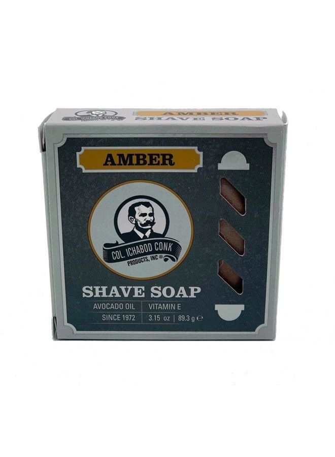 Col Conk Colonel Ichabod Conk AMBER Super Bar Shave Soap 3-3/4 oz - Extra Large Size - Image 1