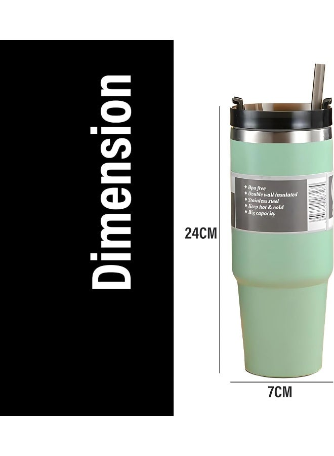 BS B&S Vacuum Insulated Bottle | Leak-Proof 3-Way Lid | BPA-Free Tumbler Flask Bottle | 304 Stainless Steel Insulated Double Wall | 12 Hours Hot and Cold Water Bottle | Vacuum Flask 900ML (Green) - Image 4