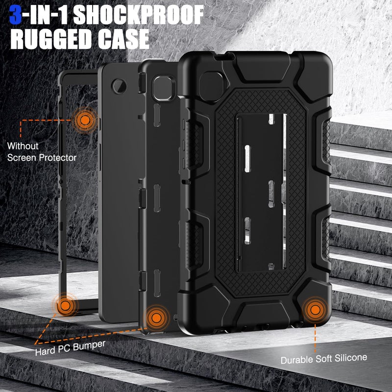 Azzsy Case for Samsung Galaxy Tab A11/ A9 8.7 Inch 2026/2024, Heavy Duty Shockproof Rugged High Impact Protective Case, Black - Image 5
