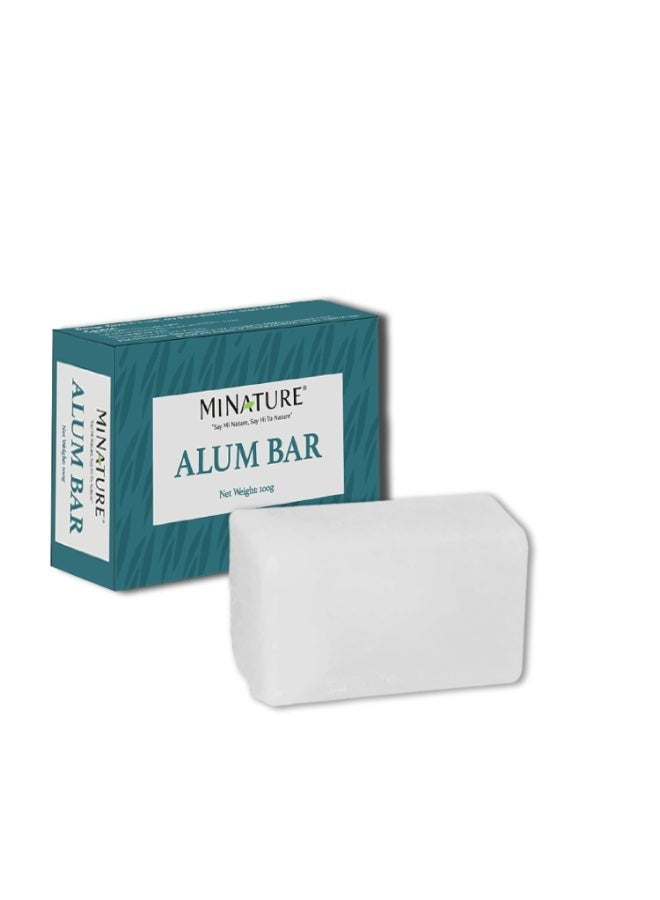 Mi Nature Pure Alum Bar 100G |Natural Phitkari Block |Potassium Alum Stone |Shaving Bar |Skin Astringent |Water Clarifier |Odor Control - Image 1