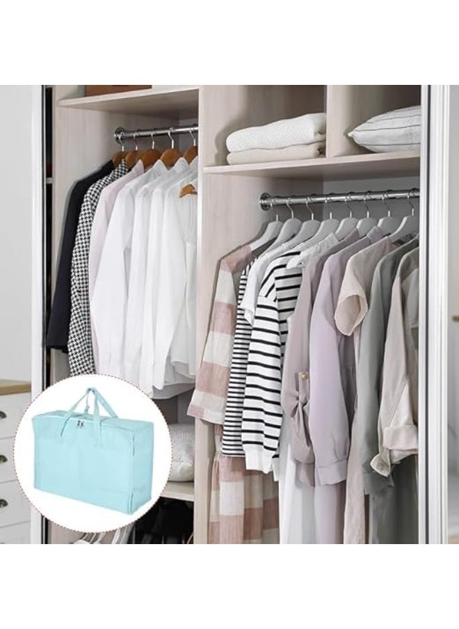 Generic - Jumbo Waterproof Storage Bag with Zipper and Handles for Laundry, Bedding, Clothes, Moving, Shopping, Foldable Organizer Bag for Travel and Home Use, 70 x 50 x 30cm (Light Blue) - Image 1