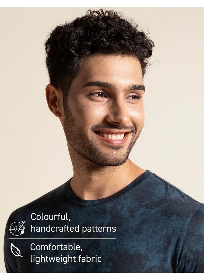DaMENSCH - DAMENSCH Mens Regular Fit Cotton Blend Crew Neck Melange Tshirt | Round Neck t Shirts for Men, t Shirt for Men, t Shirts for Man, Tshirt for Men Stylish-Dusty Blue-2XL - Image 1