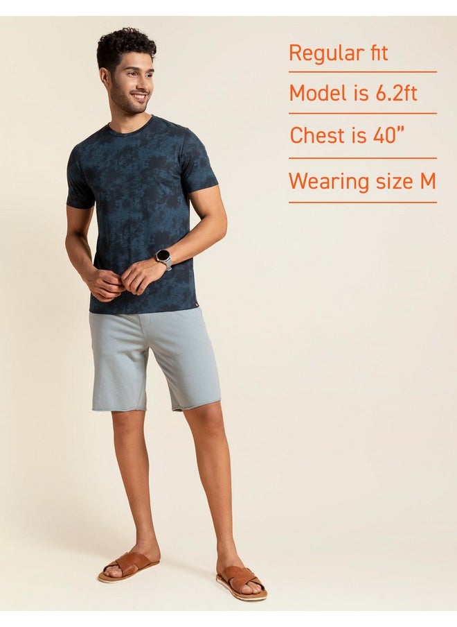 DaMENSCH - DAMENSCH Mens Regular Fit Cotton Blend Crew Neck Melange Tshirt | Round Neck t Shirts for Men, t Shirt for Men, t Shirts for Man, Tshirt for Men Stylish-Dusty Blue-2XL - Image 1
