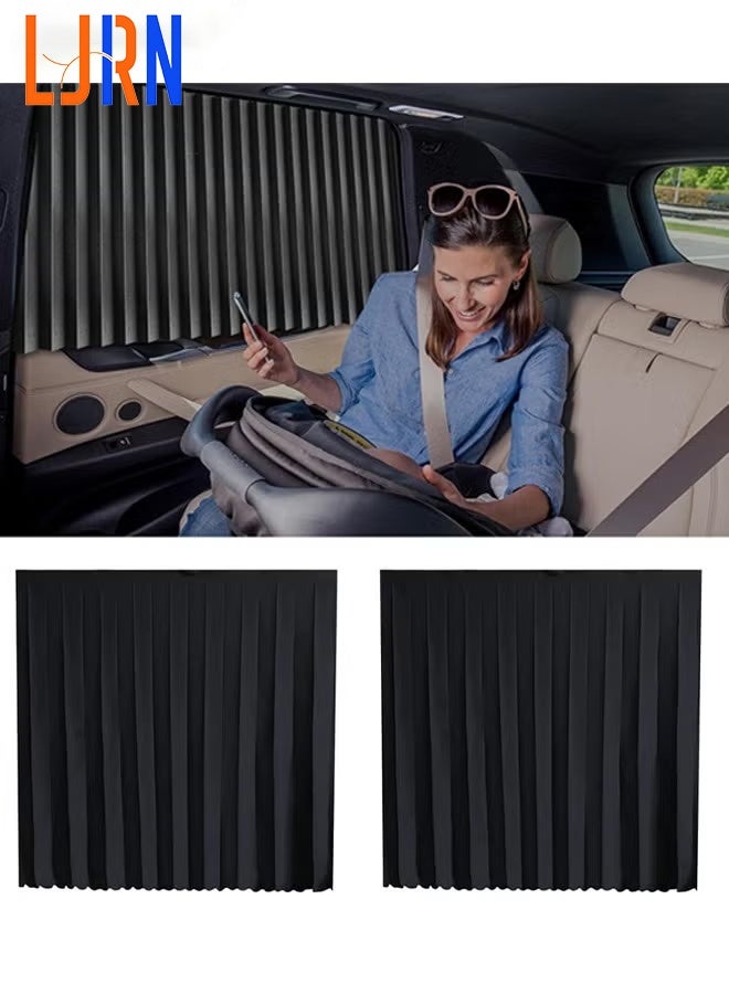LJRN Car Window Shades,2 Pcs Car Curtains Window Covers Interior Full Priavcy Protection, Car Rear Window Sun Shades,Privacy Magnetic Black Covers Car Curtains,Car Interior - Image 1