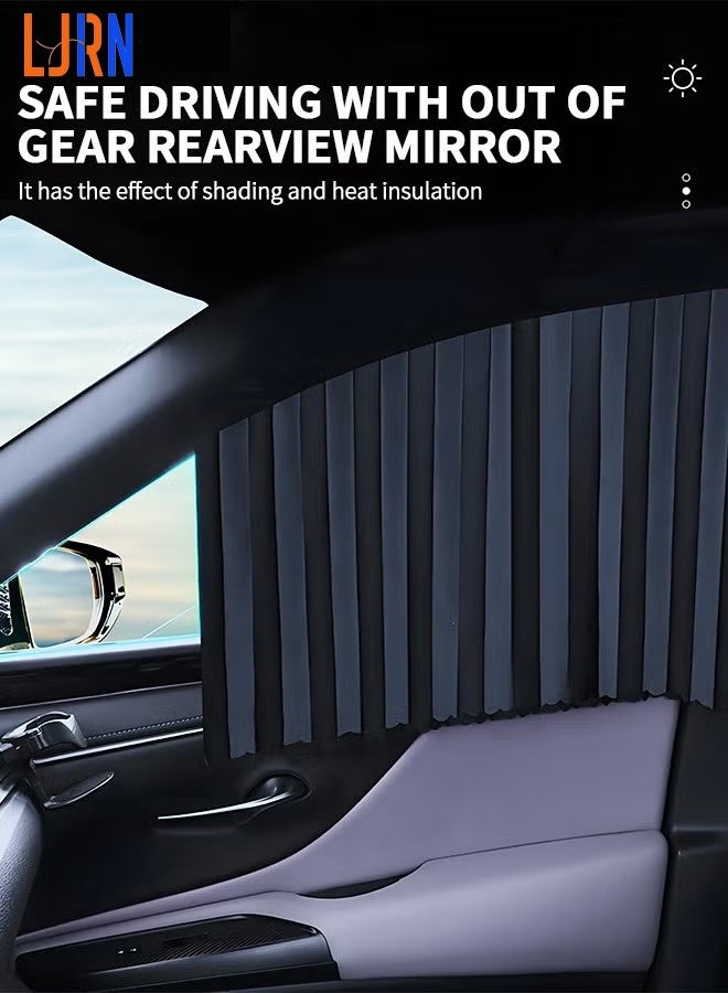 LJRN Car Window Shades,2 Pcs Car Curtains Window Covers Interior Full Priavcy Protection, Car Rear Window Sun Shades,Privacy Magnetic Black Covers Car Curtains,Car Interior - Image 2