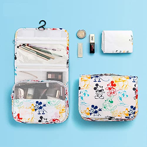Finex Mickey Colorful Cartoon in White Background Toiletry Shower Bag with Handle and Hanging Hook for Travel Skincare Cosmetic Makeup Tools - Image 2