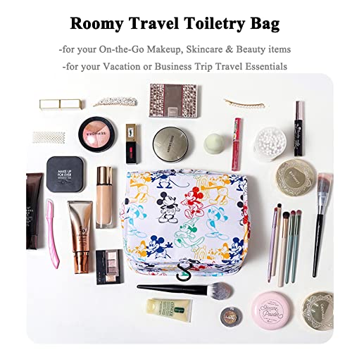 Finex Mickey Colorful Cartoon in White Background Toiletry Shower Bag with Handle and Hanging Hook for Travel Skincare Cosmetic Makeup Tools - Image 3