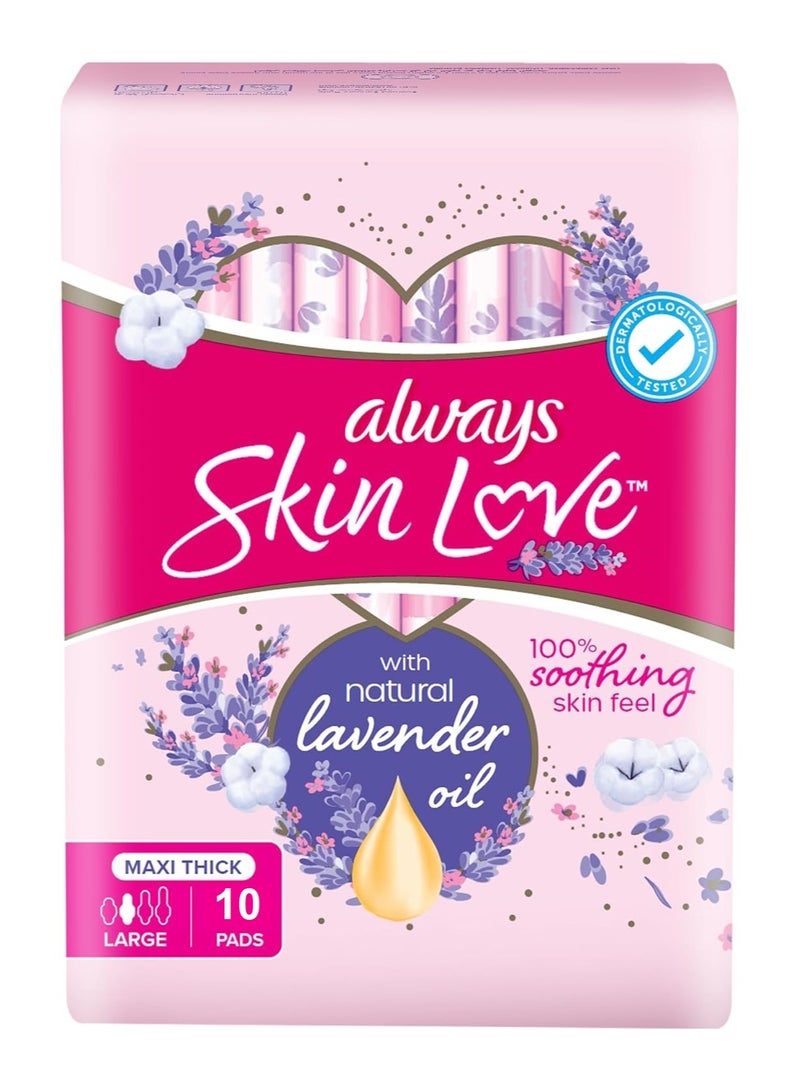 Always Skin Love Pads Lavender  Maxi Thick & Large 10 Count - Image 1