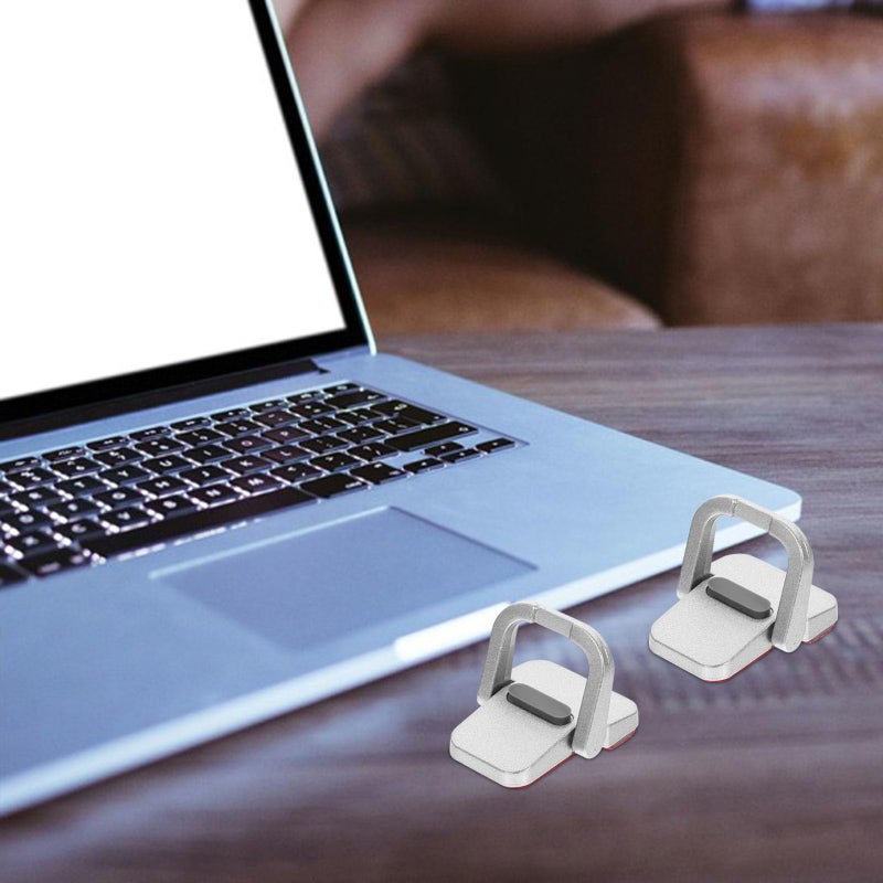 Adjustable Height Metal Laptop Stand Silver Portable Ventilation Riser For Desk Cooling - Image 4