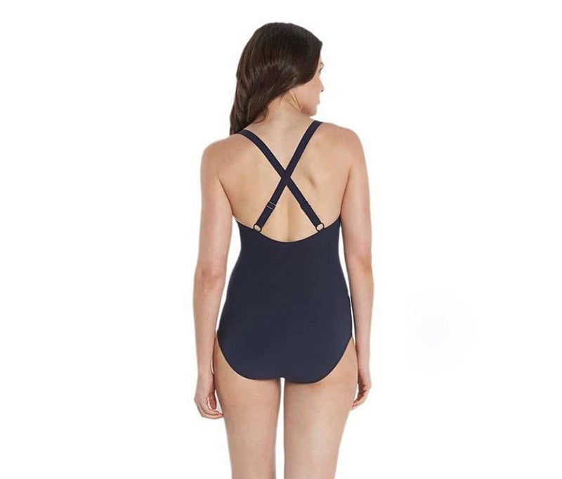 speedo Women  Sculpture Shinedream Placement, Navy - Image 2