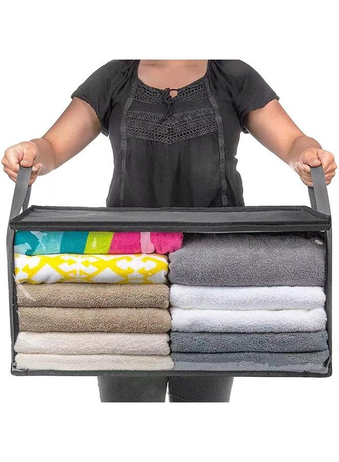 3 Pcs Large Capacity Sized Bags Clothes Storage Bag Organizers Durable and Space Saver with See Through Wind Thick Fabric for Blanket Comforter Clothing Bedding - Image 5