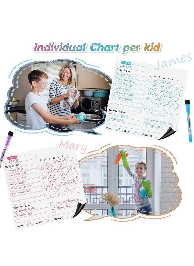 CMGTYYD Magnetic Chore Chart, 4 Pcs Black Board Dry Erase Behavior Charts, 6 Colored Markers with Eraser Caps, one magnetic eraser for Multiple Kids Teens Adults Family, Chores Chart for Kids  - Image 5