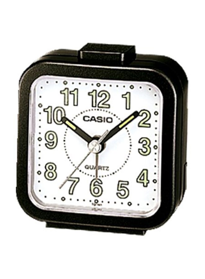 كاسيو ساعة طاولة بعقارب ومنبّه أسود/ أبيض