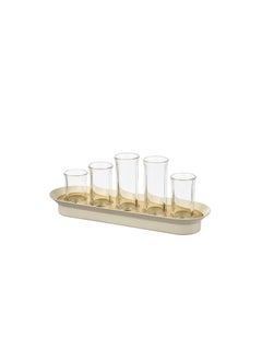 Generic VATTENKRASSE Propagation set, clear glass ivory/gold-colour 