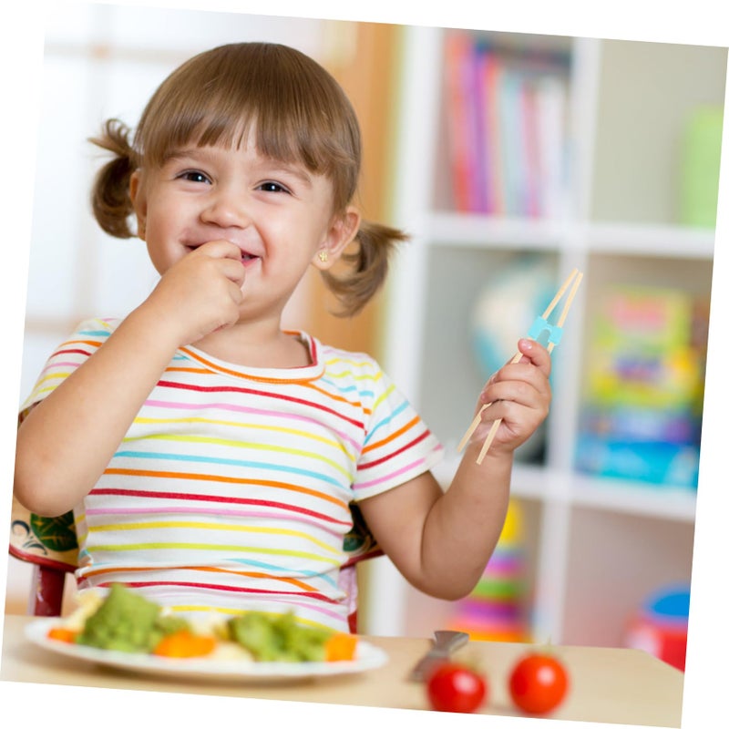 Training Chopstick Helper Clip 5 Pack Sky Blue for Kids and Adults - Image 4