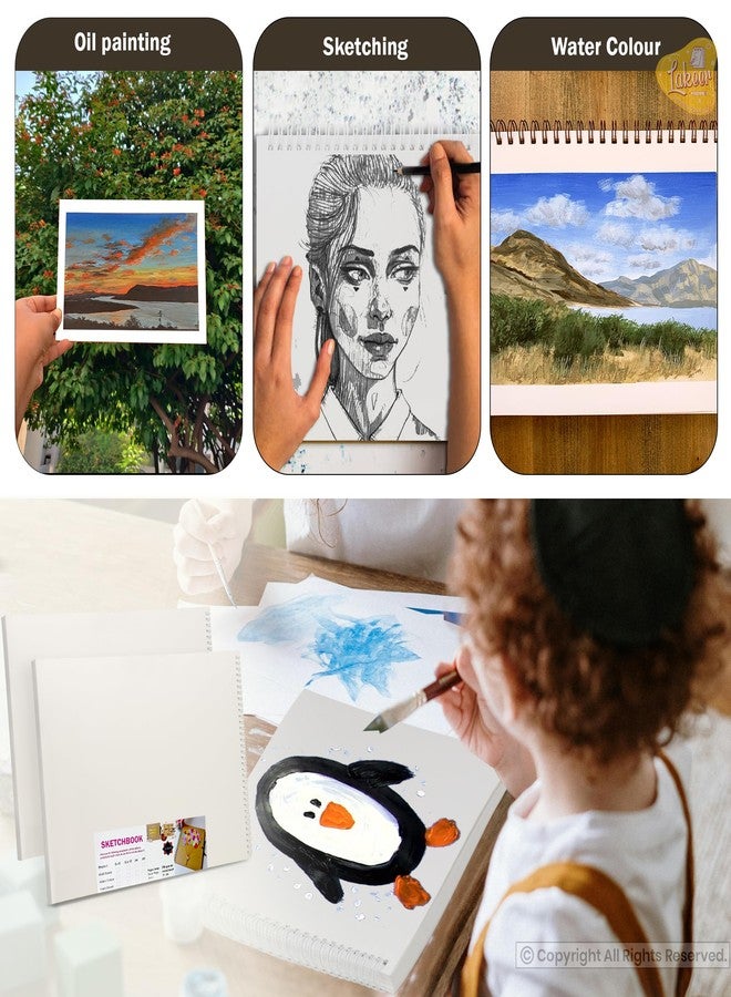 Lakeer Watercolor Wire-O Sketchbook - A3 Size | Cold-Pressed Watercolor Paper with Cotton-25 Sheets (50 Pages), 250 GSM | Mixed Media, for Artist-(Acid Free) - Image 5