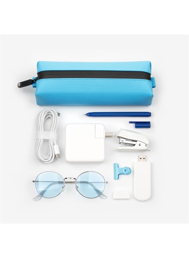 Comfyable Small Toiletry Bag for Women & Men, Slim Travel Makup Bag, Makeup Brush Bag, Cosmetic Bag, Toothbrush Bag, Mini Dopp Kit Bag for Electronics, Tech, Gym, Tiny Everything Bag, Blue - Image 4