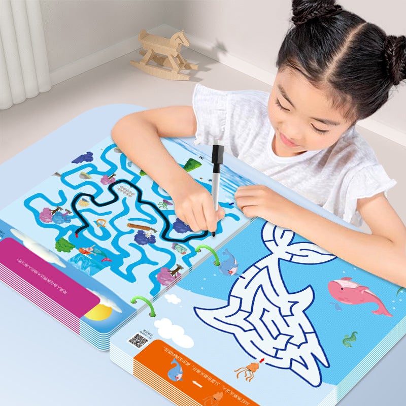 Children'S Maze Training Book, Whole-Brain Thinking And Concentration Training, 3-6 Years Old, 8 Maze Walking Concentration Toys - Image 2