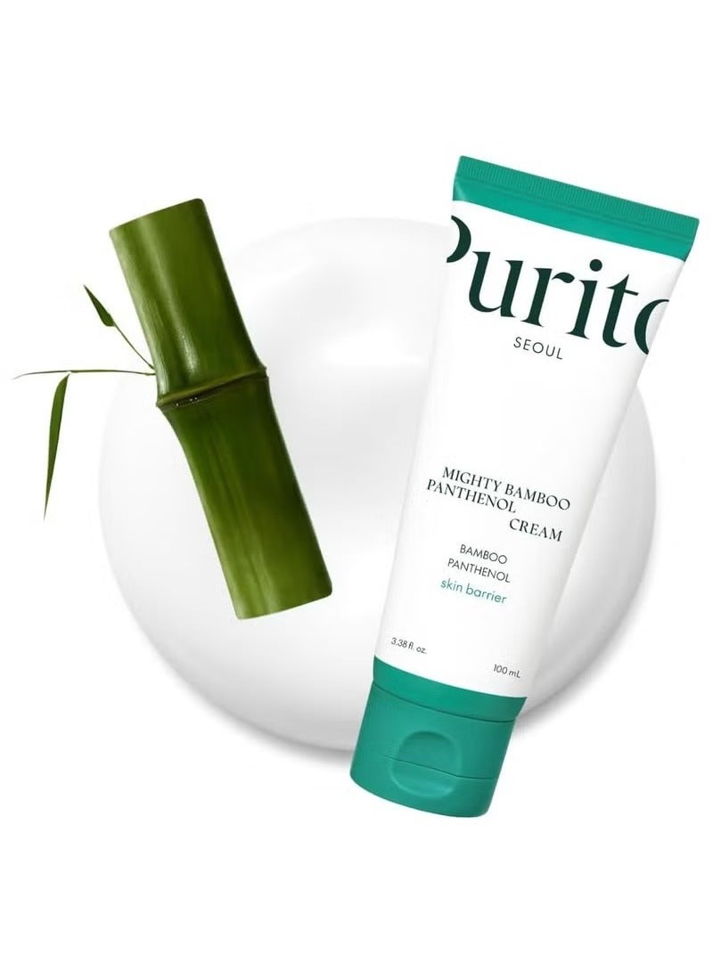 PURITO Mighty Bamboo Panthenol Cream, Glow Cream, Skin Barrier Repair, for All Skin Types, Daily Face Moisturizer, Glass skin, Vegan & Cruelty-Free, Korean Skin Care 3.38fl.oz / 100ml - Image 1