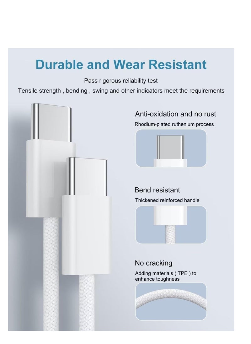Generic - 2Pack for Apple USB C to USB C Charging Cable ,Fast Charger Cord for iPhone 15/15 Pro/15 Plus/15 Pro Max, for MacBook Pro/2019/18/17/16,for IPad Air 4/5/Mini 6/Pro 12.9/11 USB Type C - Image 1