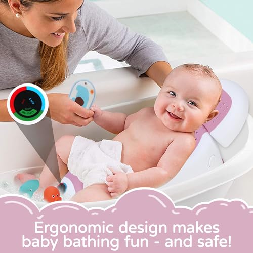 babove Baby Bath Support | Newborn Bathtub, With Thermometer, Collapsible, Ergonomically Designed, Baby Tubs for Newborn Essentials Must Haves (Pink) - Image 2