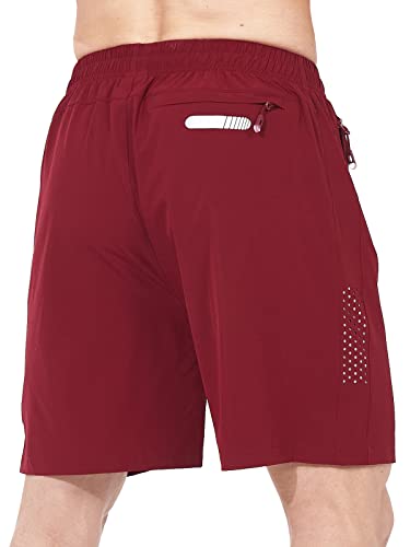 NORTHYARD Men's Athletic Running Shorts Gym Workout Shorts 7"/ 9"/ 5" Quick Dry Lightweight Sports Basketball Exercise Tennis Exercise WineRed 2XL - Image 3