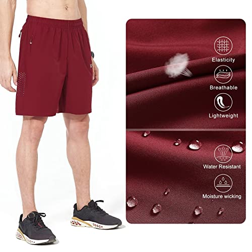NORTHYARD Men's Athletic Running Shorts Gym Workout Shorts 7"/ 9"/ 5" Quick Dry Lightweight Sports Basketball Exercise Tennis Exercise WineRed 2XL - Image 5